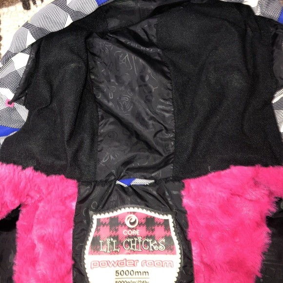 Core lil Chicks Powder Room Snow Ski Jacket Girls Youth Large 5000mm like new! - Picture 12 of 16